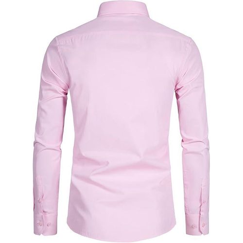 Banagat Banagat Men's Slim Fit Bamboo Fiber Long Sleeve Shirt - Pink, Size 40-44