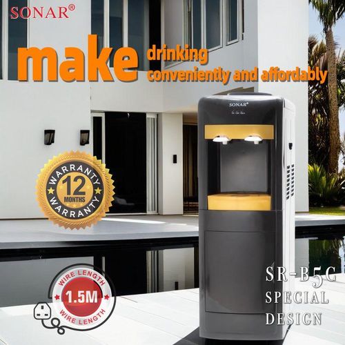 Sonar SR-B5C Hot & Cold Standing Water Dispenser - Black/Golden (1YR WRTY)
