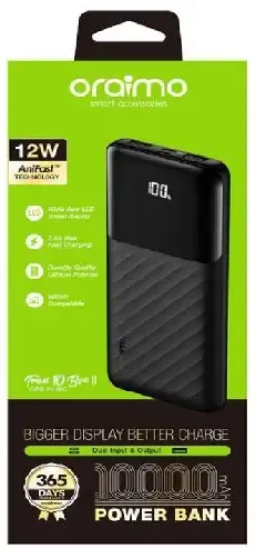 Oraimo 10000mah power bank with display